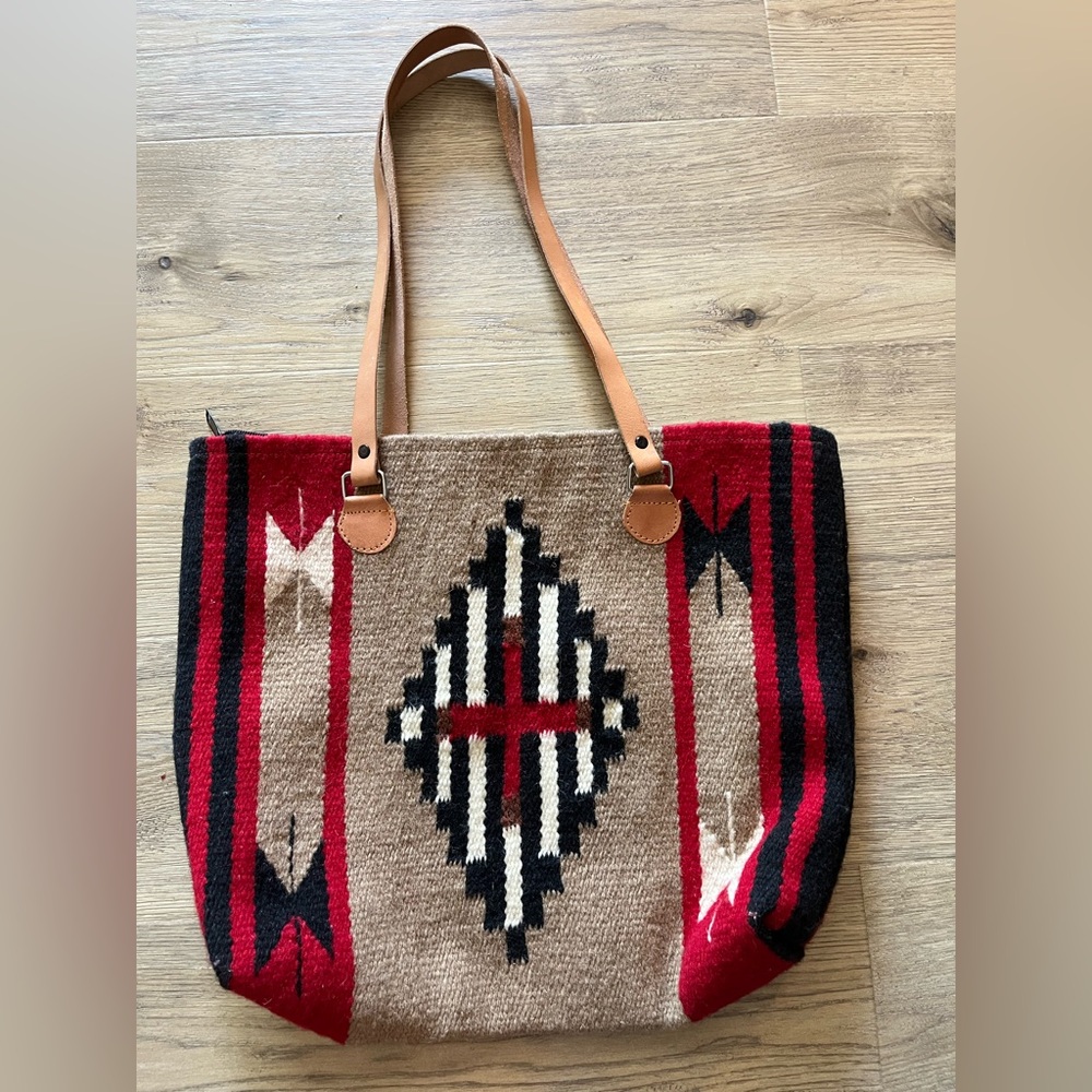 Wool Woven Native Print Tote Bag